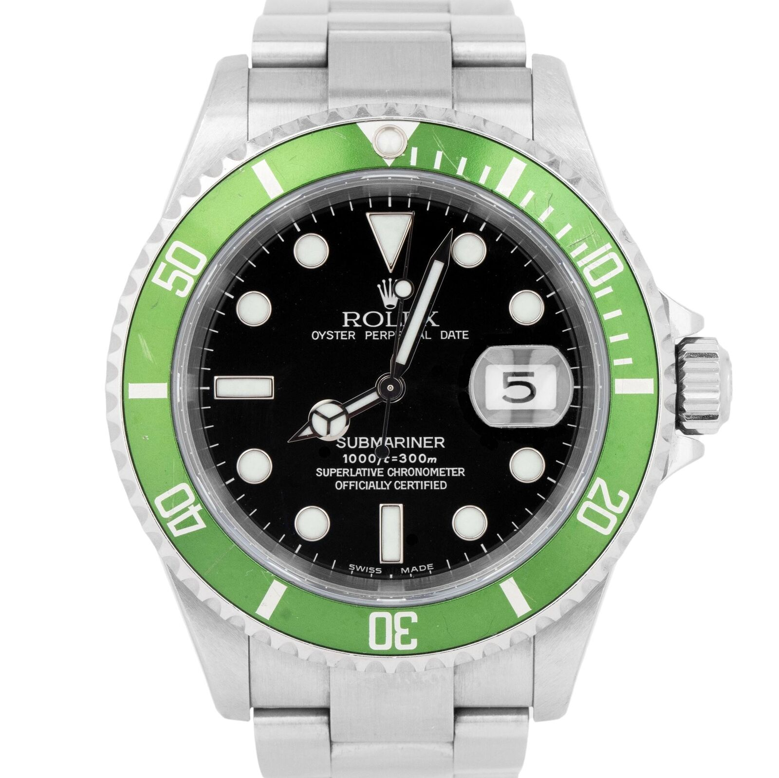 Rolex Submariner Date Kermit 16610LV Flat 4