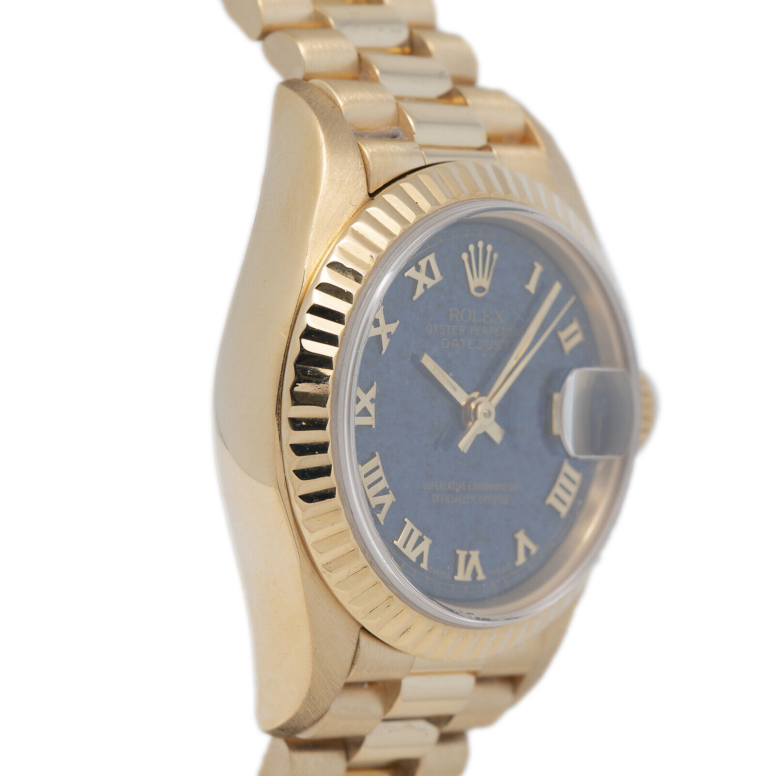 Rolex Lady-Datejust 26 Yellow Gold Blue Lapis Lazuli Roman