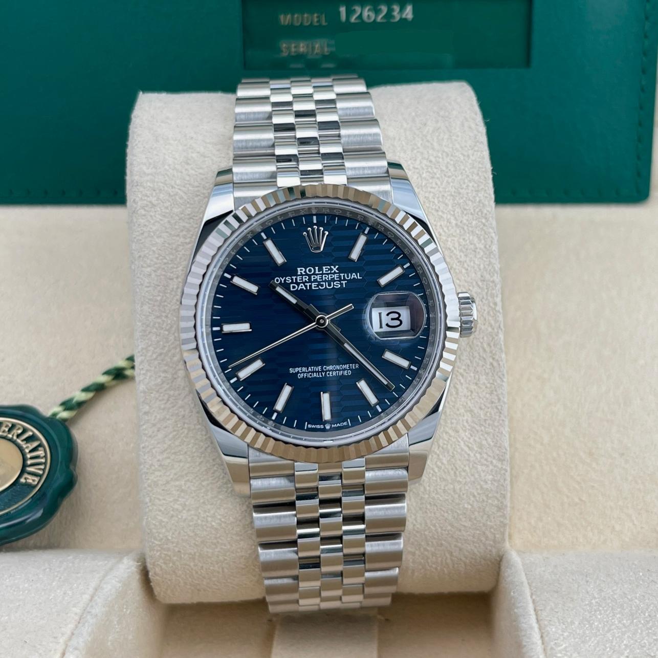 0049　NO.4 2023 Rolex Datejust 36 Steel / Fluted / Blue Fluted-Motif