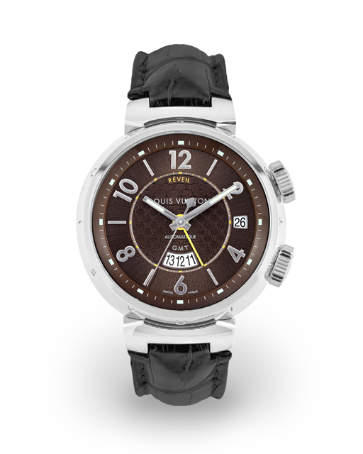 Pre-Owned Louis Vuitton Tambour GMT Reveil Automatique Watch