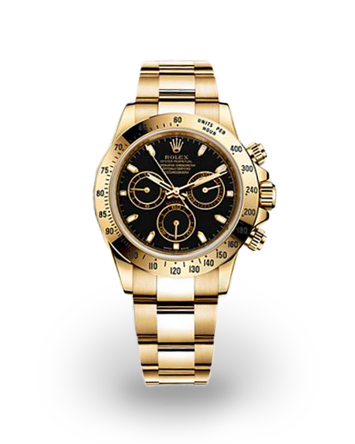 Rolex Daytona Yellow Gold Black 116528 0035 Watches Bezel