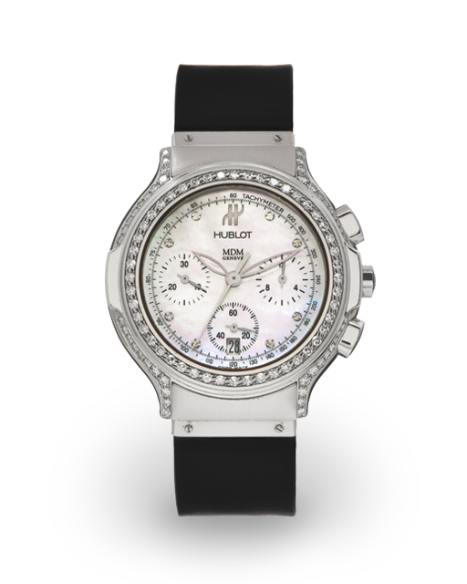 Hublot MDM Elegant Chronograph 36 Steel / Diamond-Set / MOP