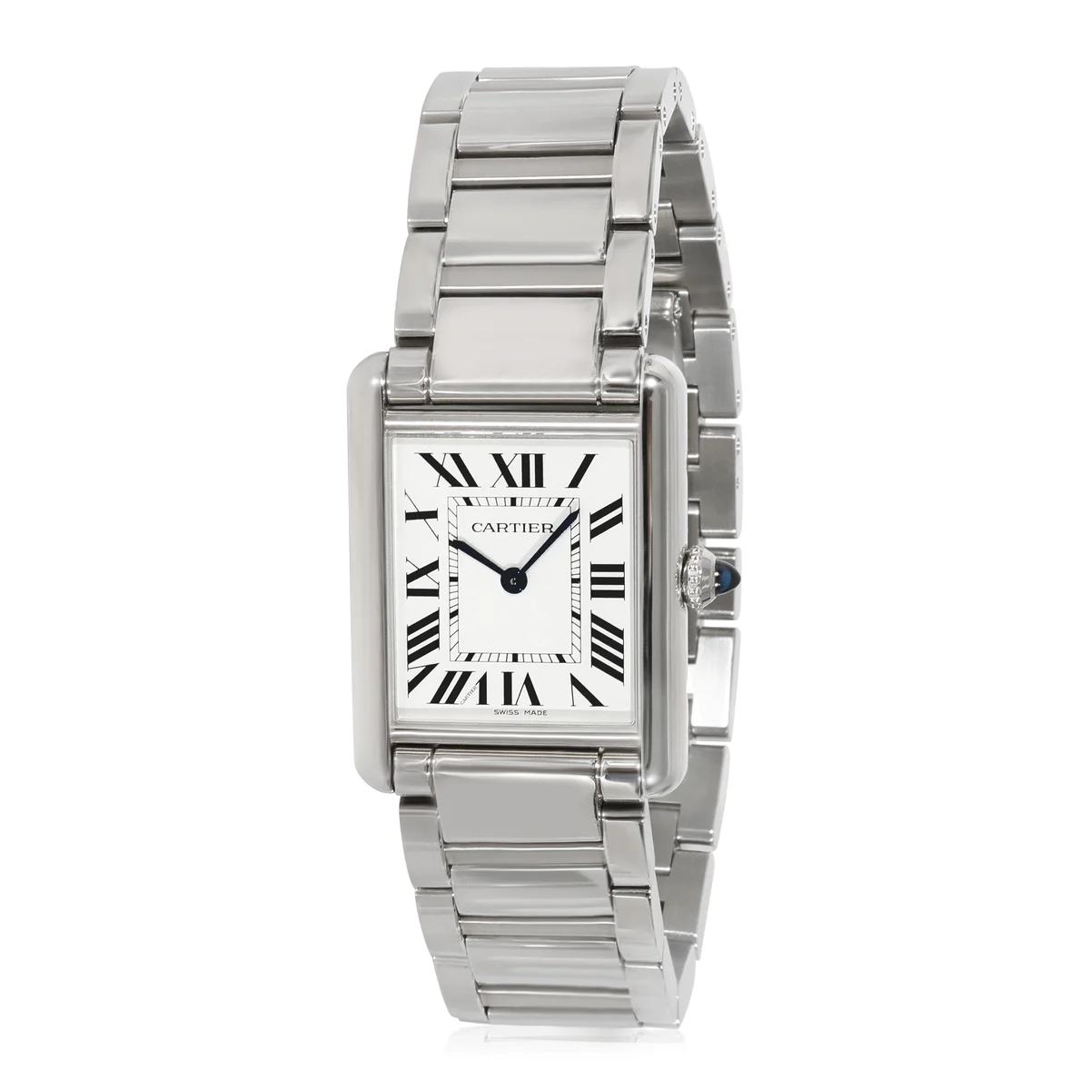 💥Cheapest Cartier Tank Must Large in Steel Bracelet WSTA0052