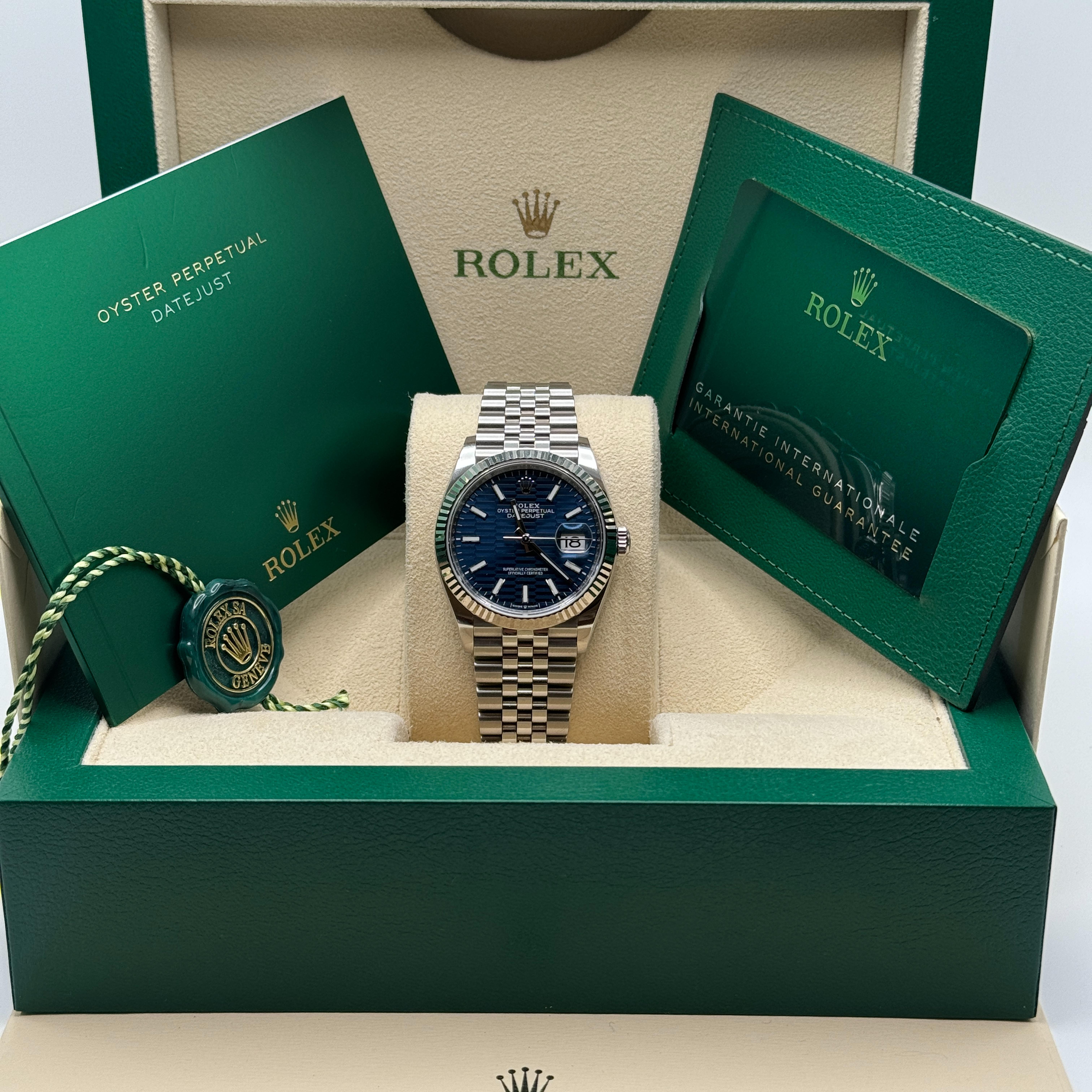Rolex Datejust 36 Steel / Fluted / Blue Fluted-Motif