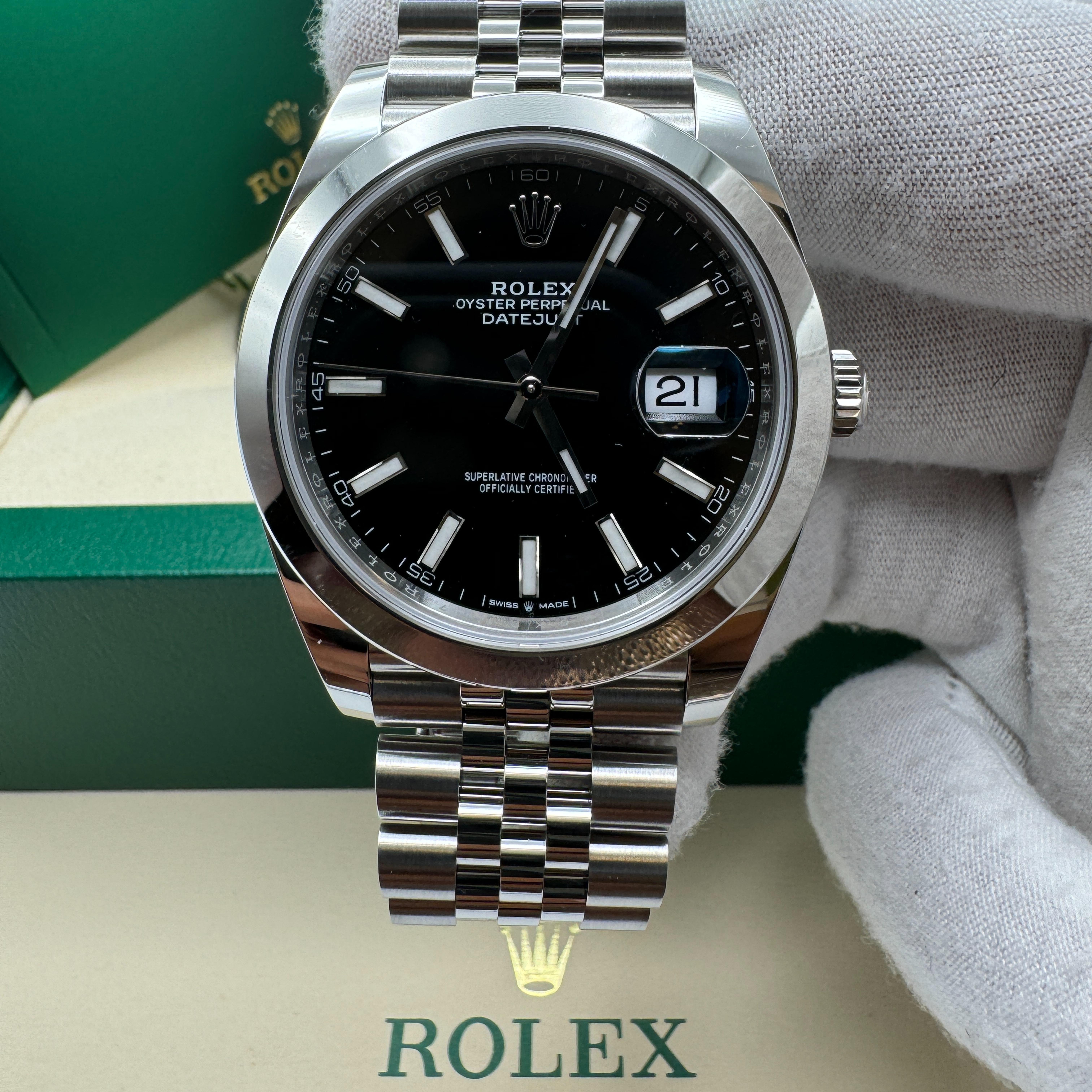 Rolex Datejust 41 Black Dial Jubilee Smooth Bezel Rolex Datejust