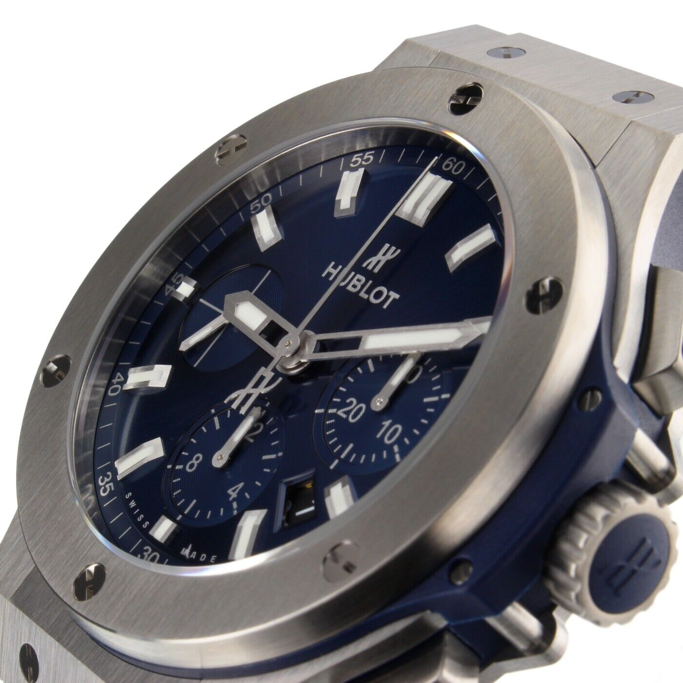 Hublot Big Bang 44 Original Steel Blue 2022 Complete Boxes Papers 301.SX.7170.RX