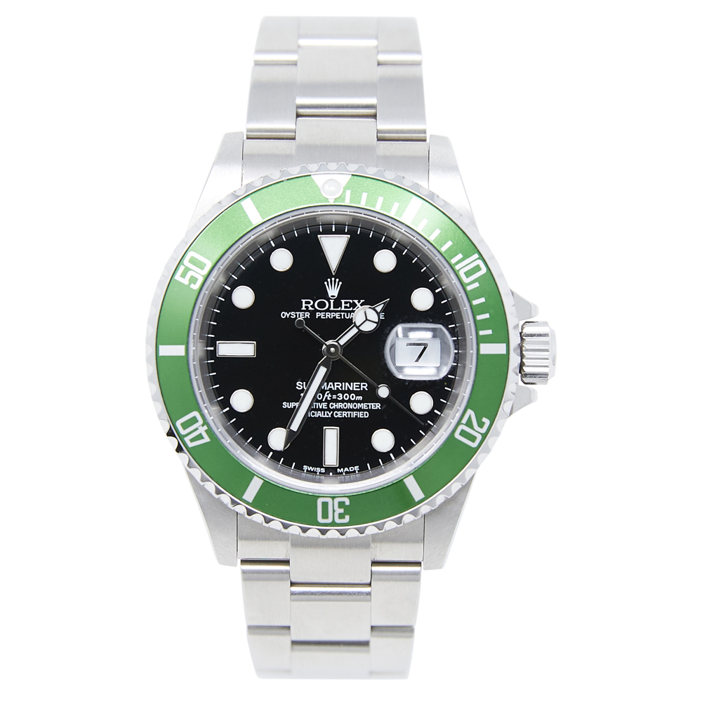 Rolex Submariner Date LV FLAT FOUR Ref-16610 Stainless Steel Box Papers  Bj-2004 Rolex Service 2019