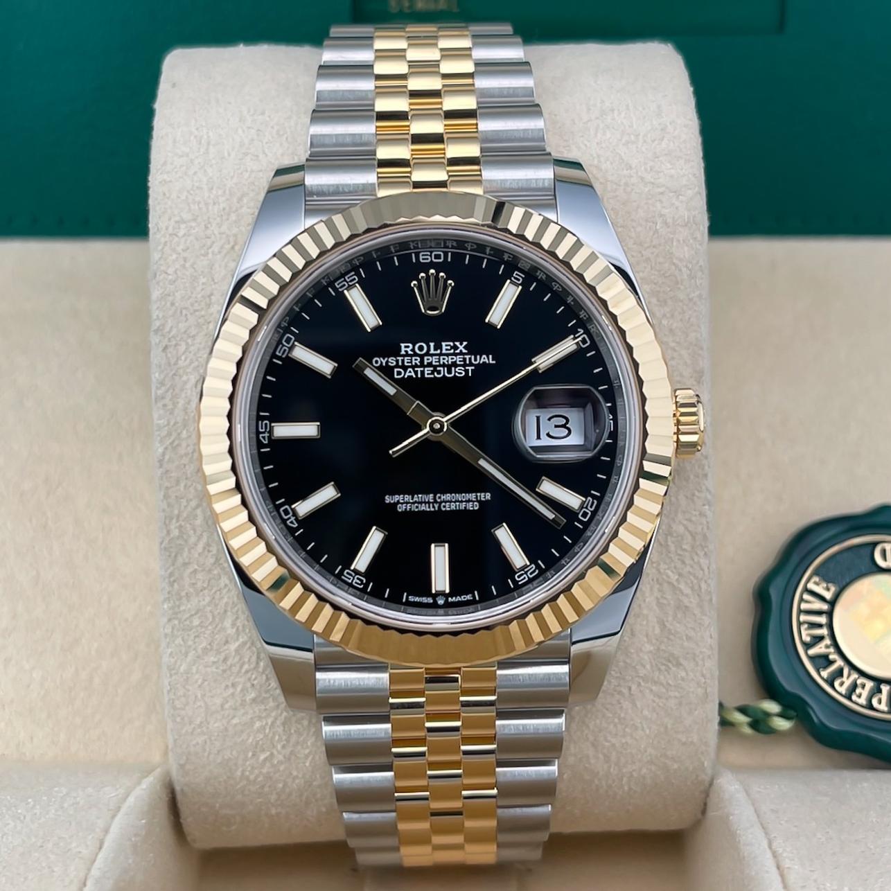 2023 Rolex Datejust 41 Two-Tone Fluted Black Jubilee 126333