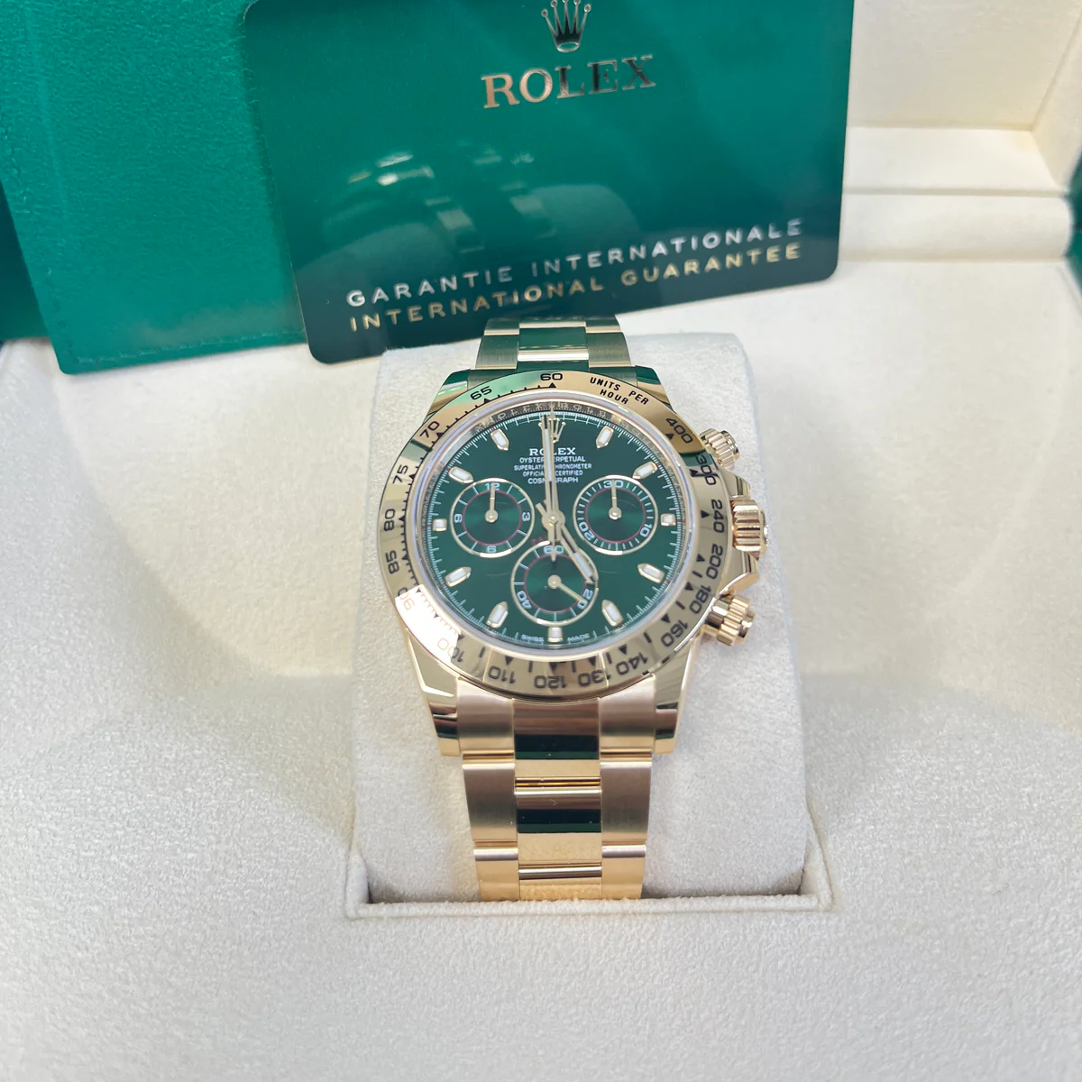 Rolex Daytona John Mayer Yellow Gold Green 116508 COMPLETE Discontinued 2020