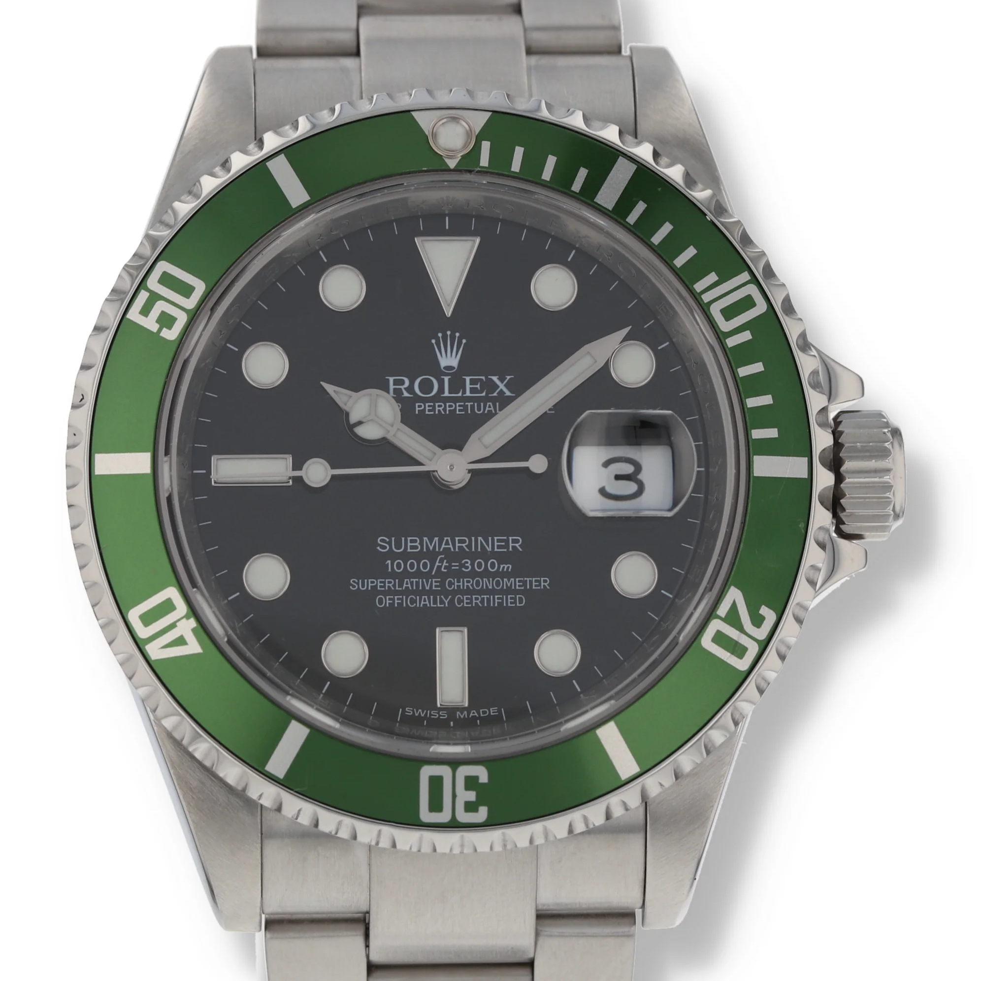 Rolex Submariner 16610 LV Kermit Green Bezel 2009 Finance Available