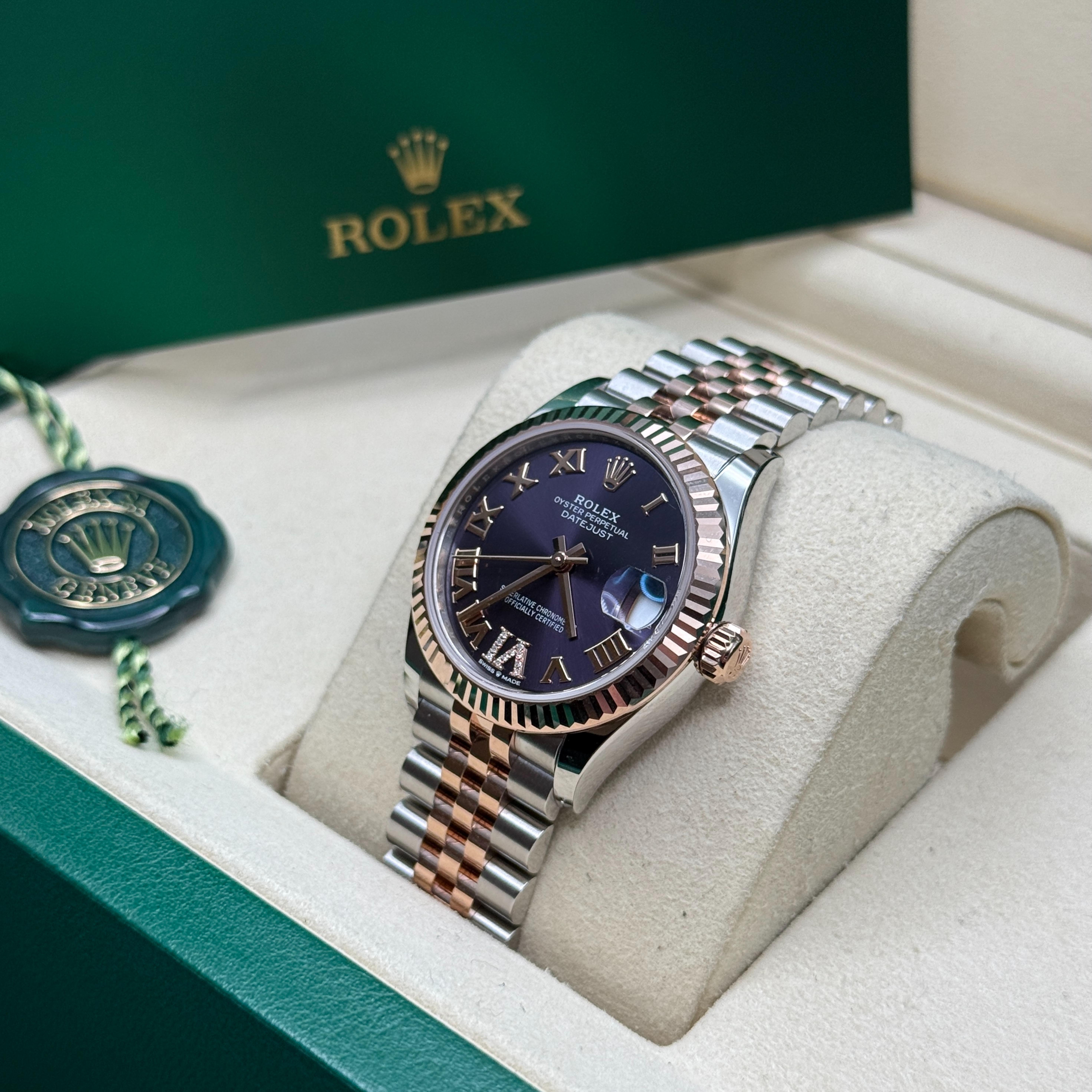 Rolex Datejust 31 Two-Tone / Fluted / Aubergine / Diamond-Set