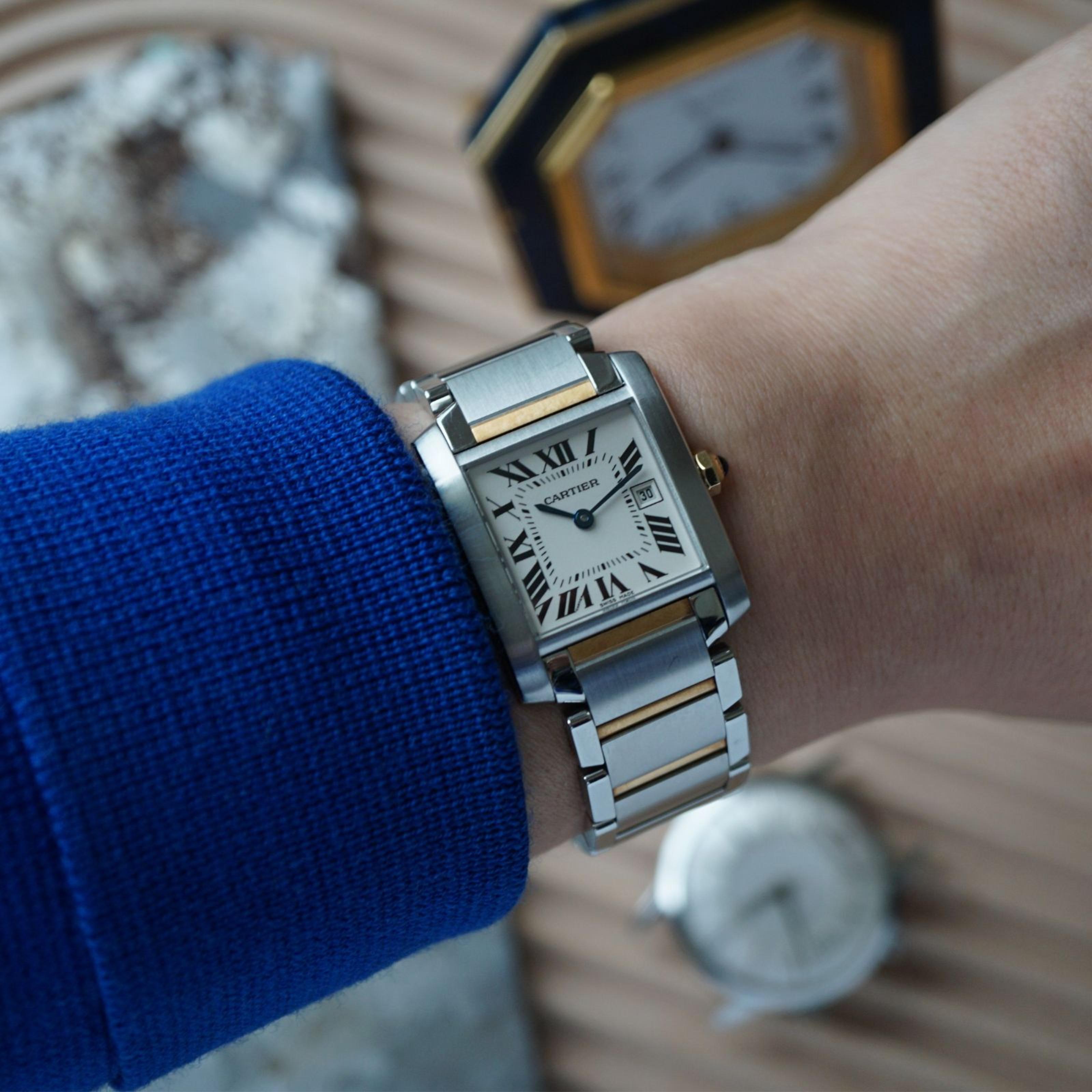 カルティエ Cartier タンクフランセーズMM コンビ W51012Q4 ボーイズ アイボリー K18YG クォーツ Tank Francaise MM 90310200 Cartier（カルティエ） タンクフランセーズMM コンビ W51012Q4