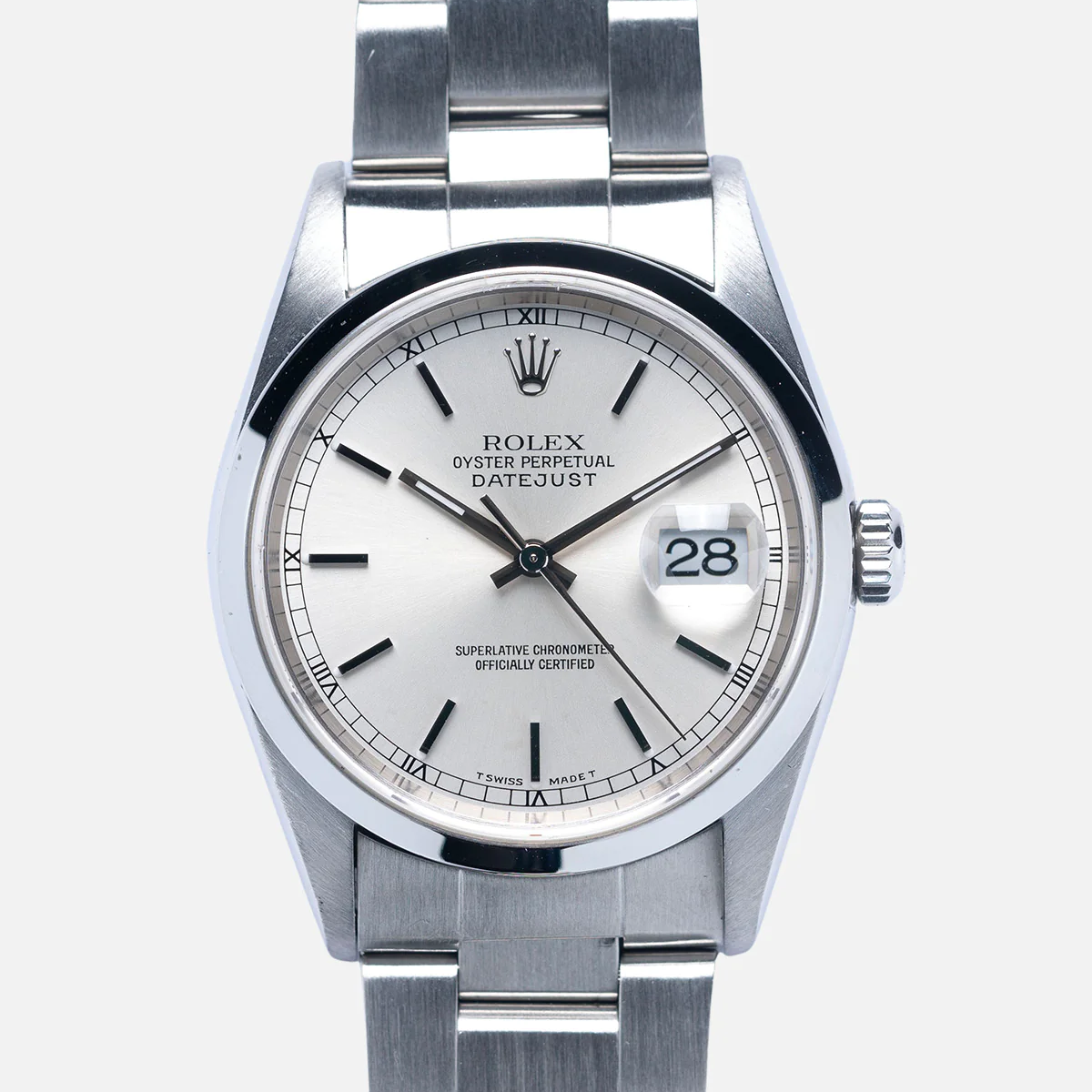 1999 Rolex Datejust 36 Steel / / Silvered / Oyster 16200 | Bezel