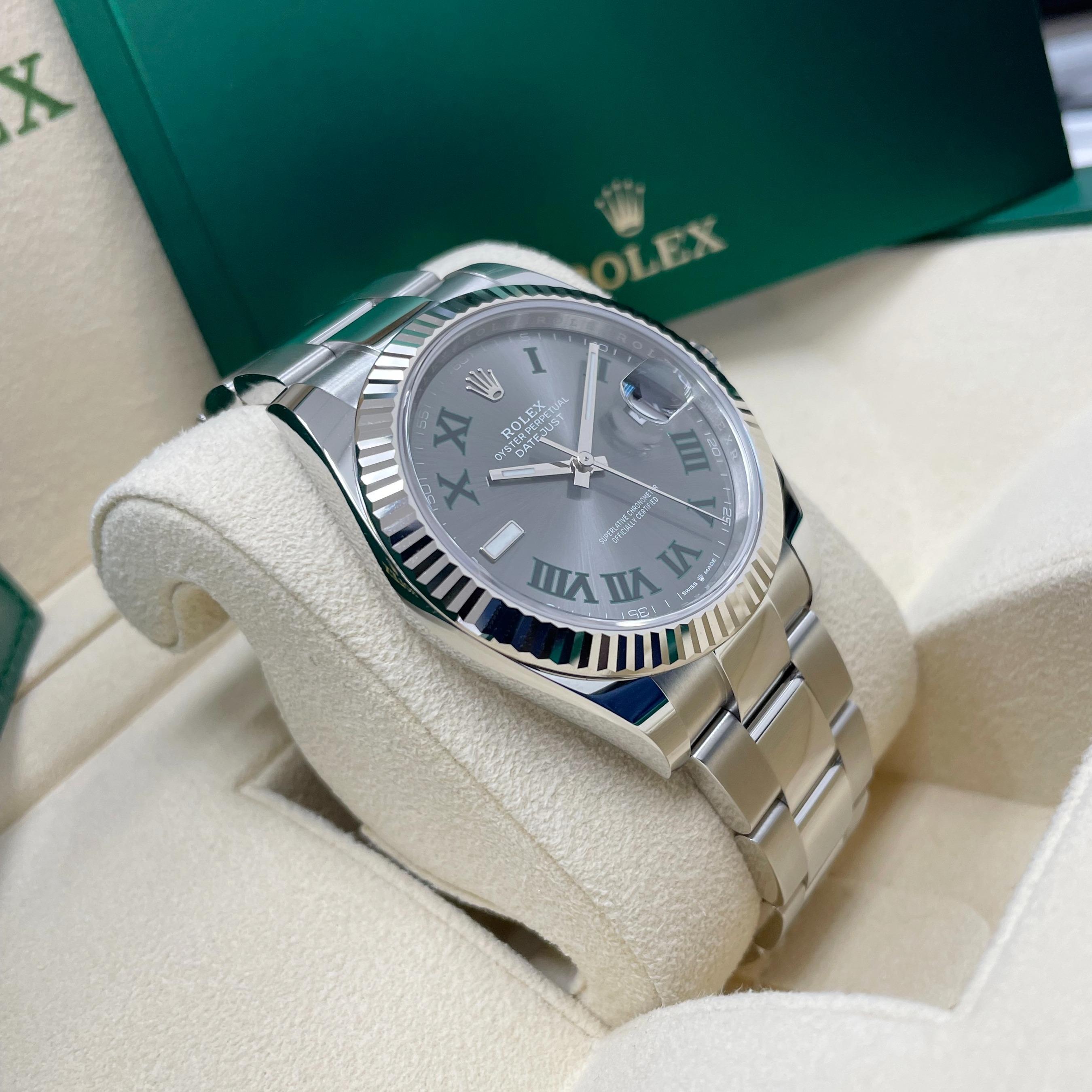 Oyster Bracelet Rolex Datejust 41 Wimbledon Smooth Bezel Rolex