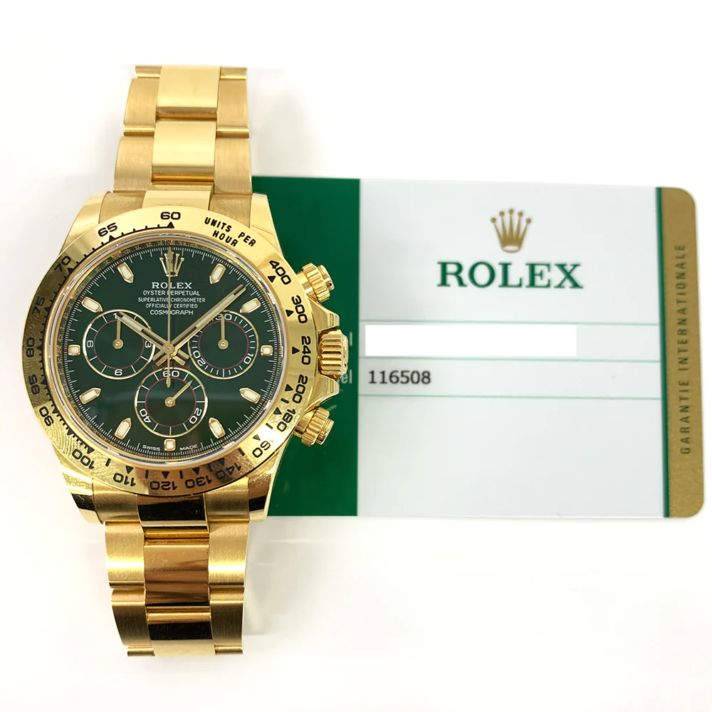 Rolex Daytona John Mayer Yellow Gold Green 116508 COMPLETE Discontinued 2020