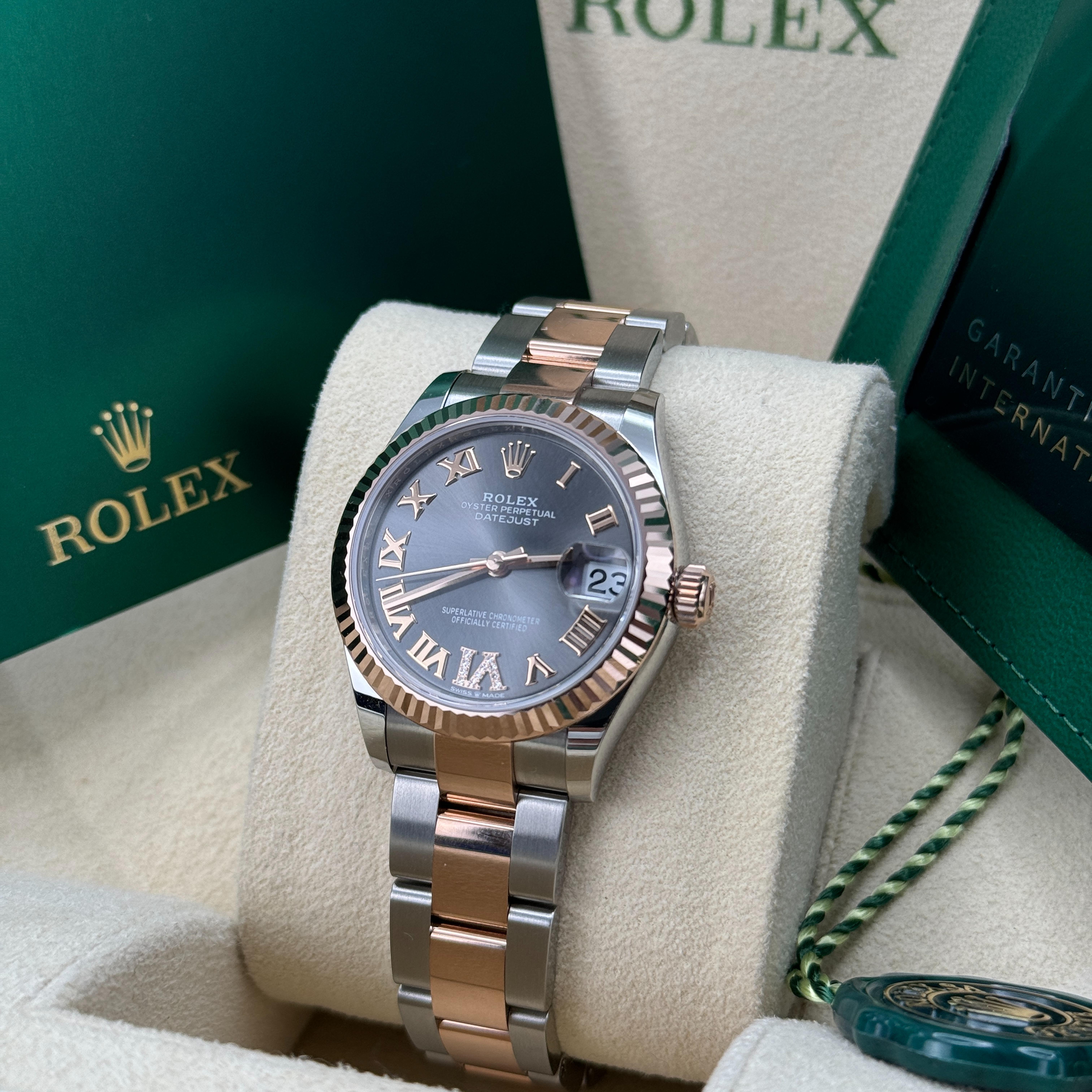 Rolex Datejust 31 Two-Tone / Fluted / Slate / Diamond-Set