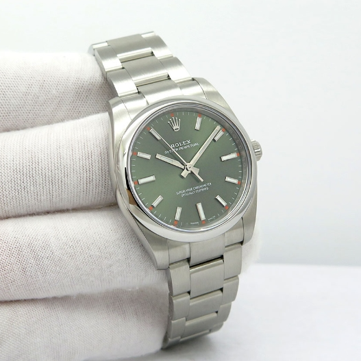 Rolex Oyster Perpetual Olive Green 114200-0021 | Bezel