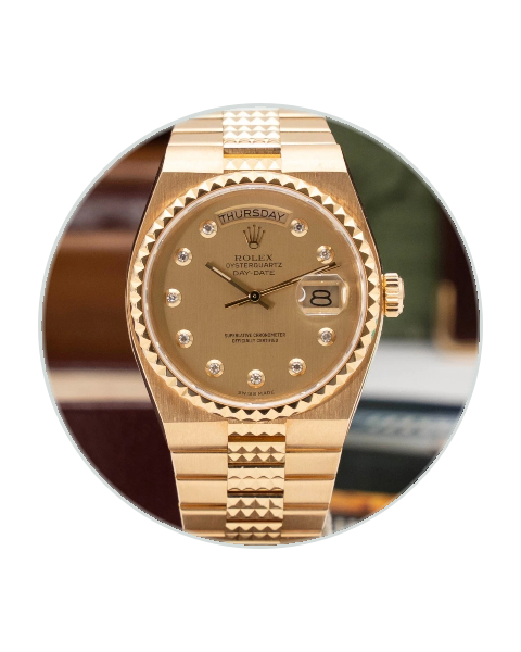 Champagne Dial Rolex Day-Date Watches | Bezel