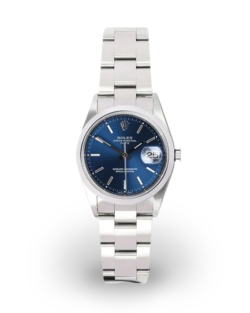 Rolex Oyster Perpetual Date Smooth Blue Oyster 15200 Watches