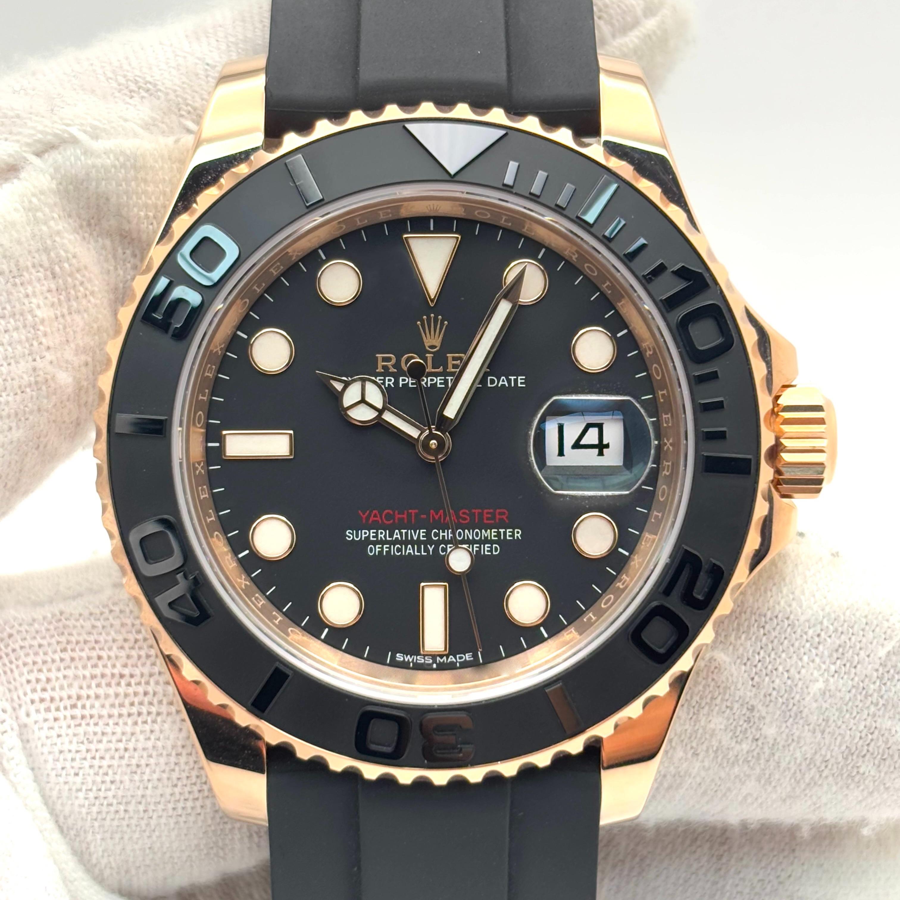 Auction: 2018 Rolex Yacht-Master 40 Rose Gold / Black / Oysterflex