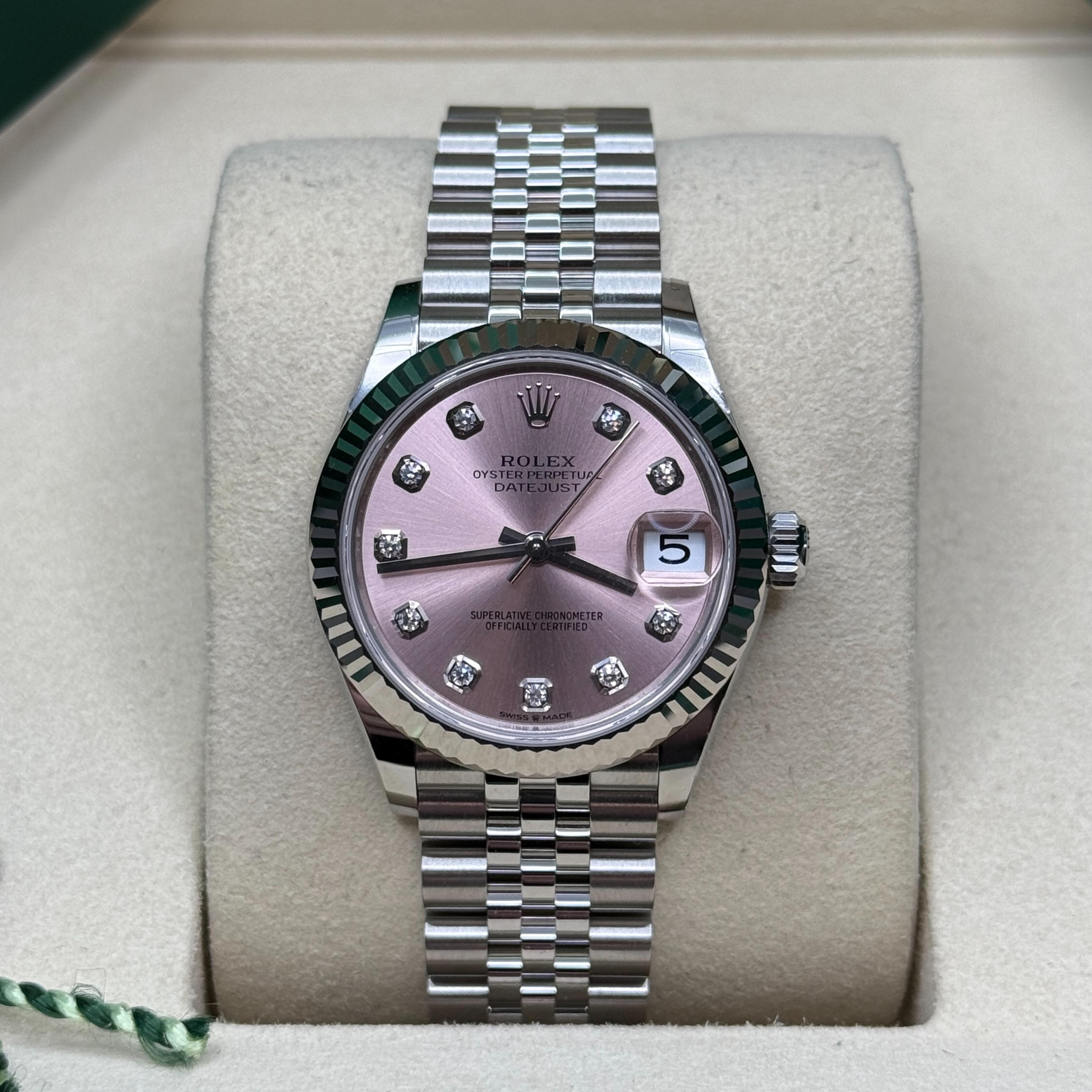Rolex Datejust 31 Fluted Pink Diamond-Set Jubilee 278274 - Main Image