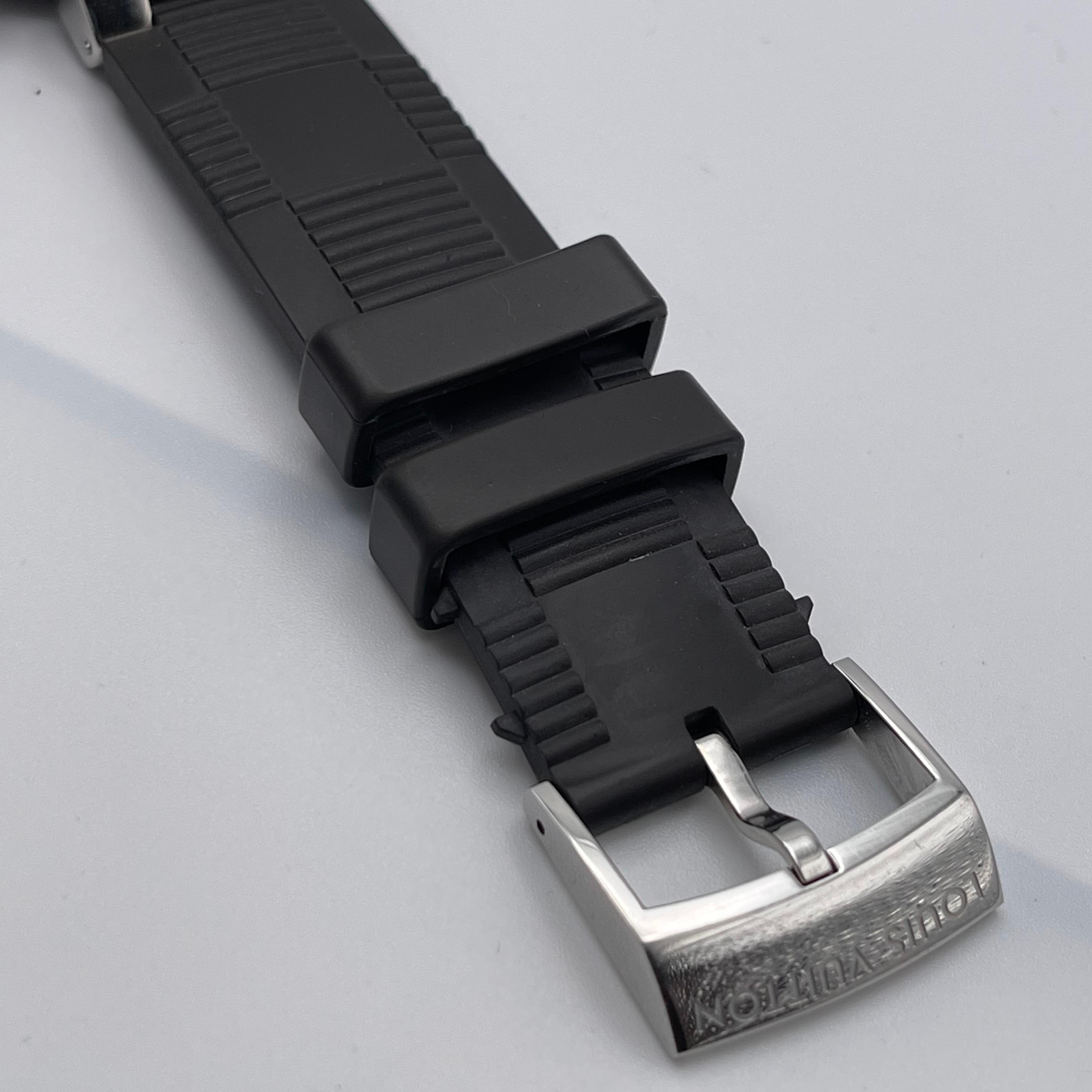 Aftermarket Bracelet/Strap Black Rubber Strap for Louis Vuitton Tambour