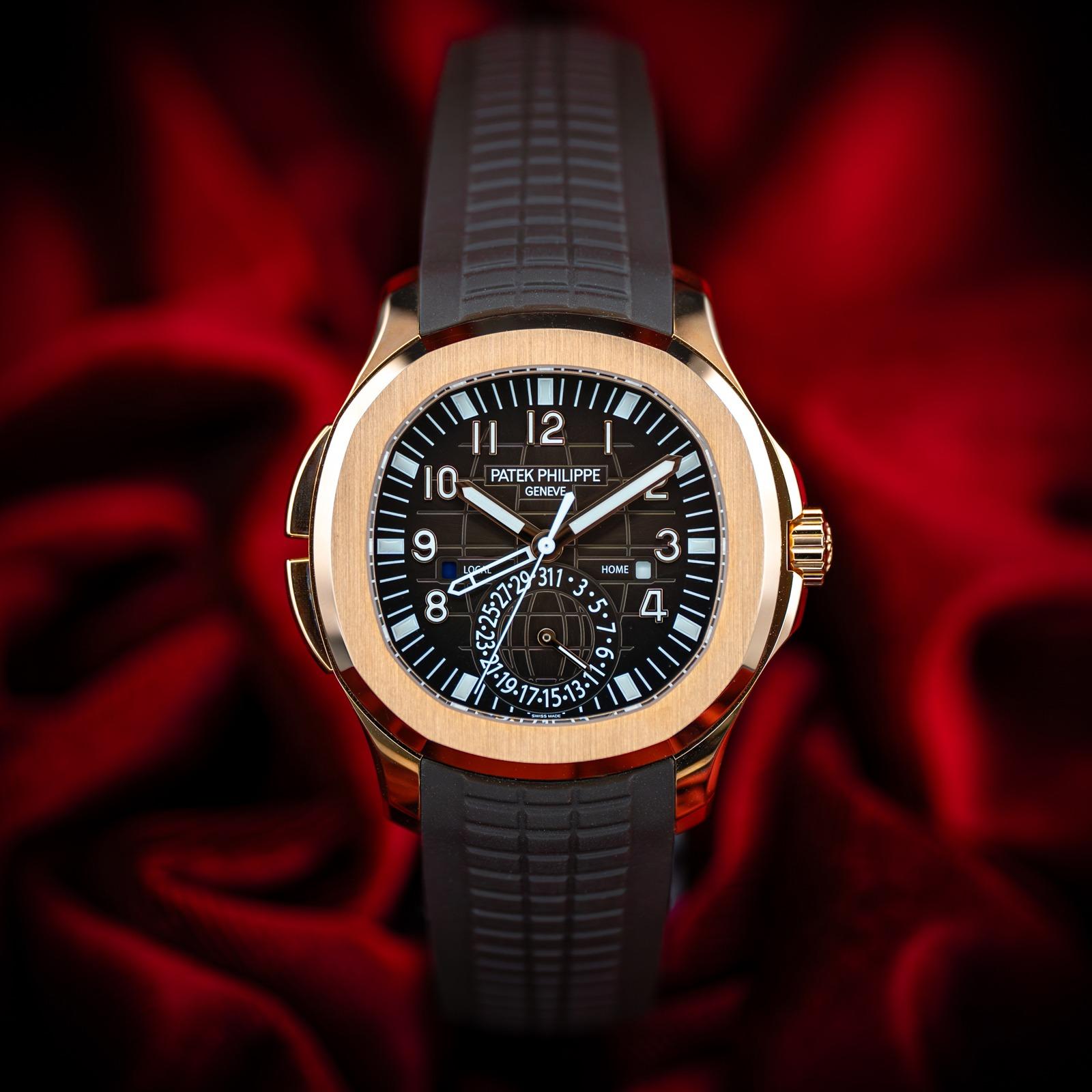 Patek Philippe Aquanaut Travel Time Rose Gold Brown 5164R-001