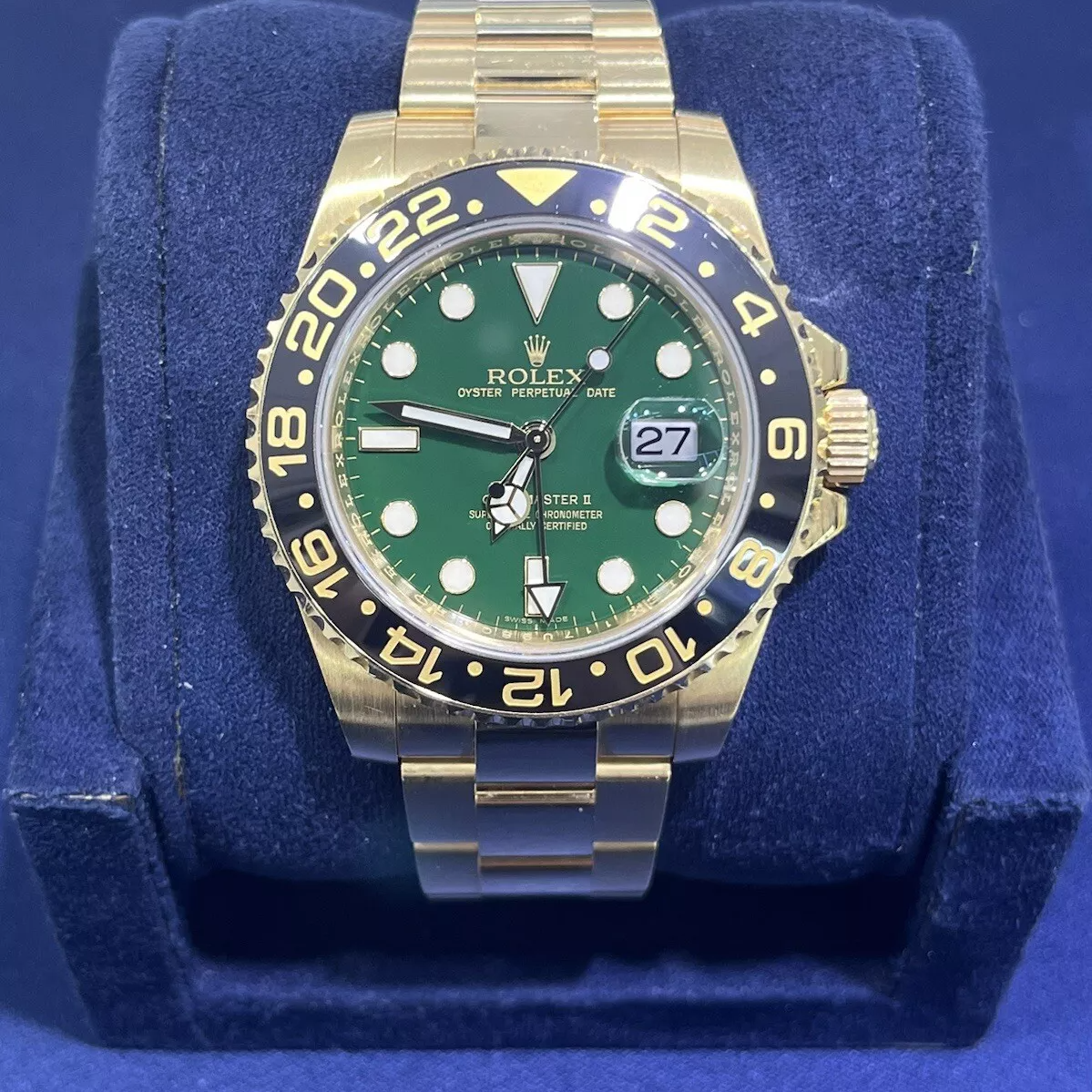 Rolex GMT-Master II Yellow Gold Green 116718LN-0002 Watches Bezel