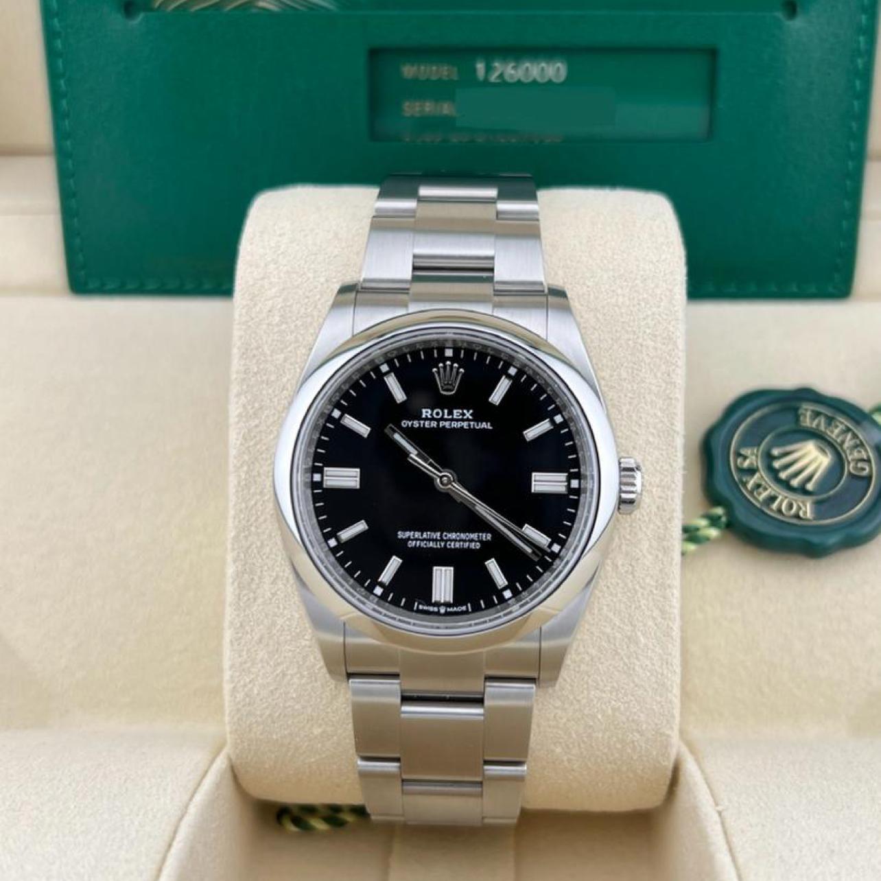 Rolex Oyster Perpetual 36 Black Dial Steel Unisex Watch 126000-0002