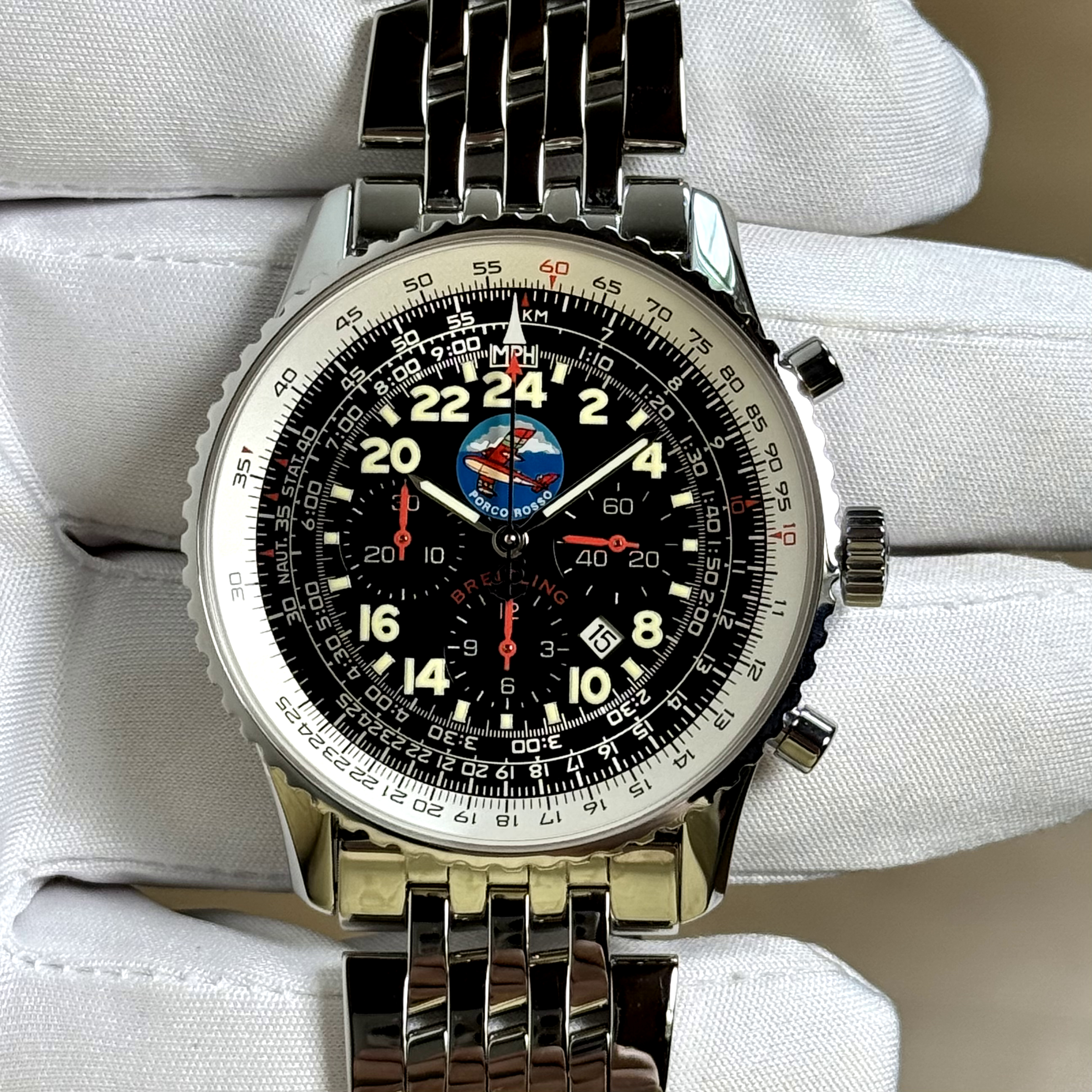 Auction: 2001 Breitling Navitimer Cosmonaute Porco Rosso 41 Steel
