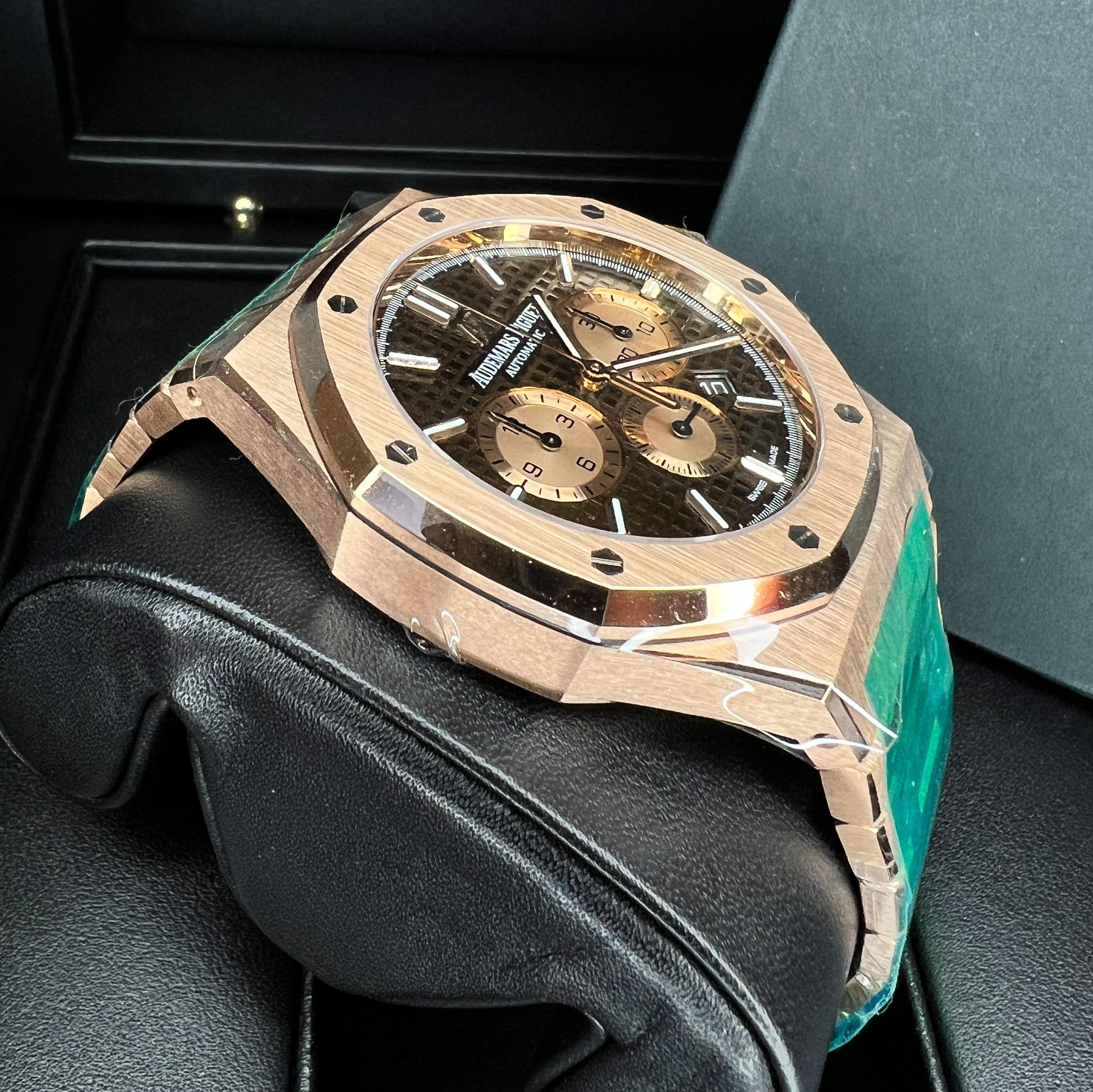 Audemars Piguet Royal Oak Chronograph 26331OR.OO.1220OR.02 Brown Index Rose  Gold 41mm - BRAND NEW