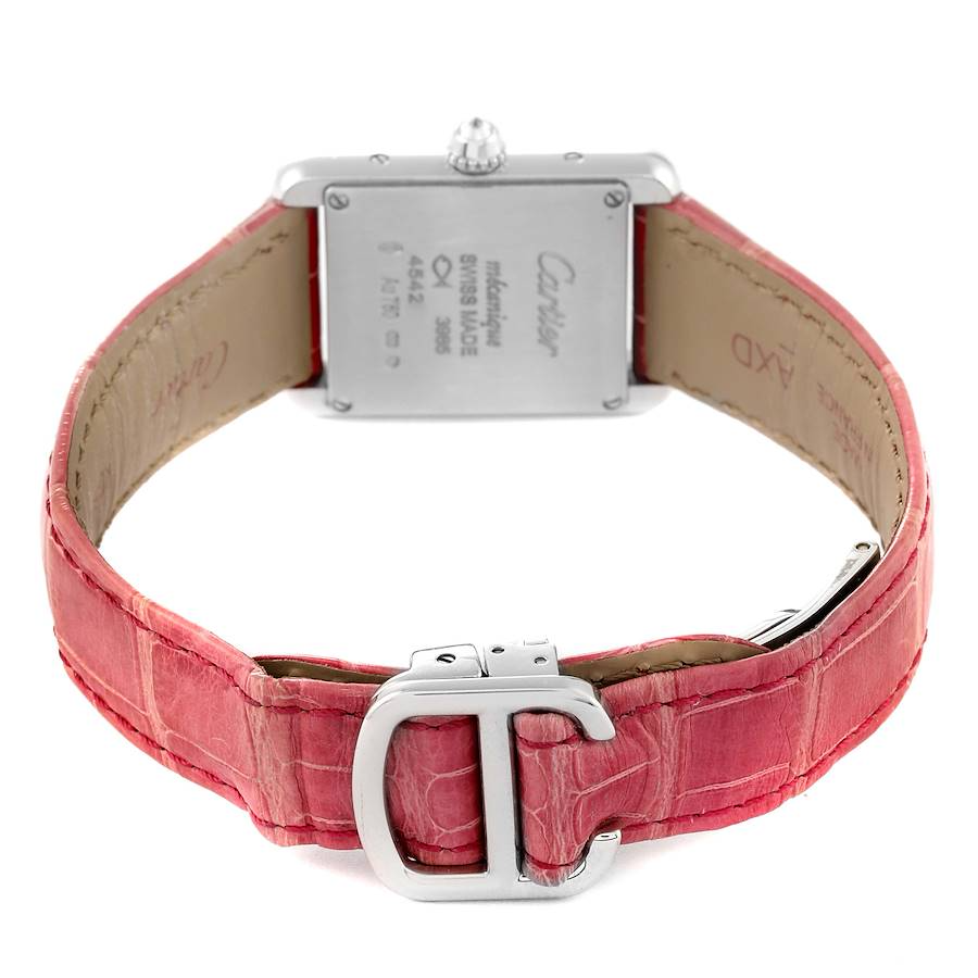 Cartier Tank Louis Cartier Watch - 29.55 mm White Gold Case - Pink Fuschia Alligator Strap - Wjta0011