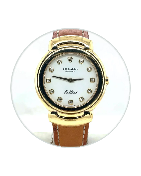 Rolex Cellini 33 Yellow Gold White Diamond-Set Strap 6622