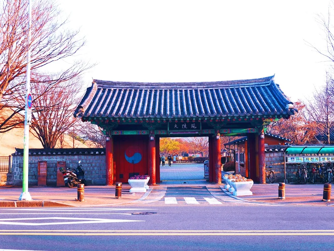 Tumuli Park mounds at golden hour
