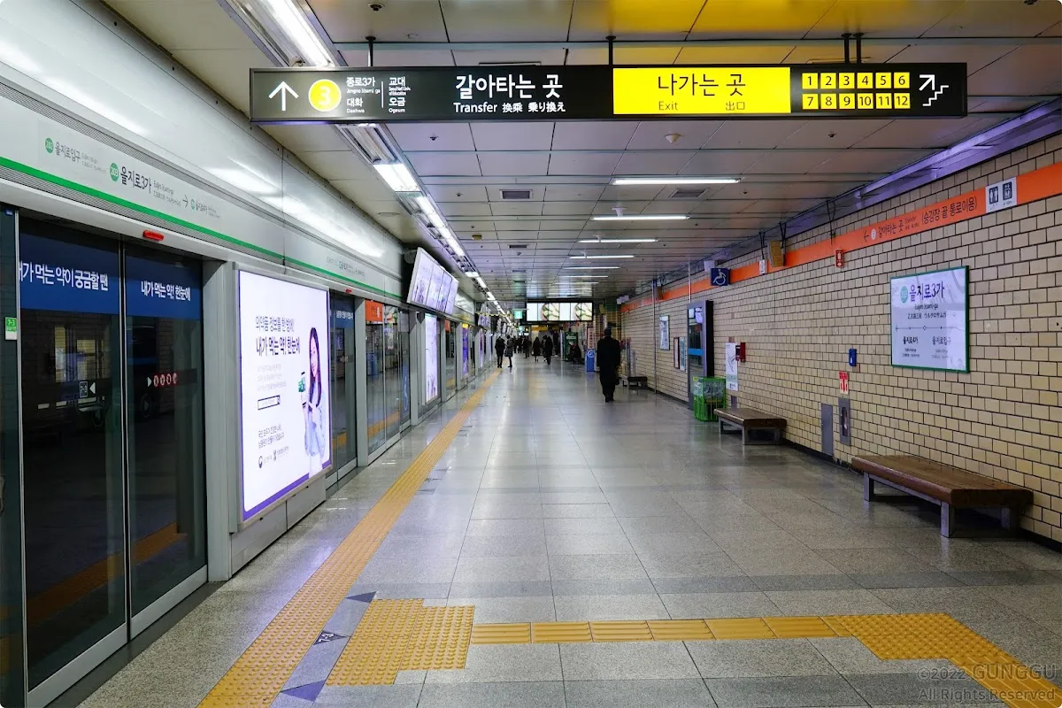 Narrow Euljiro alley with neon signs and retro shopfronts at night