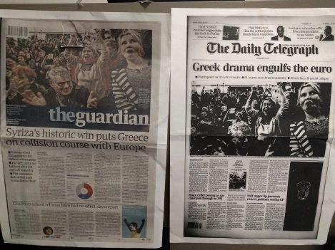 Images of austerity news headlines
