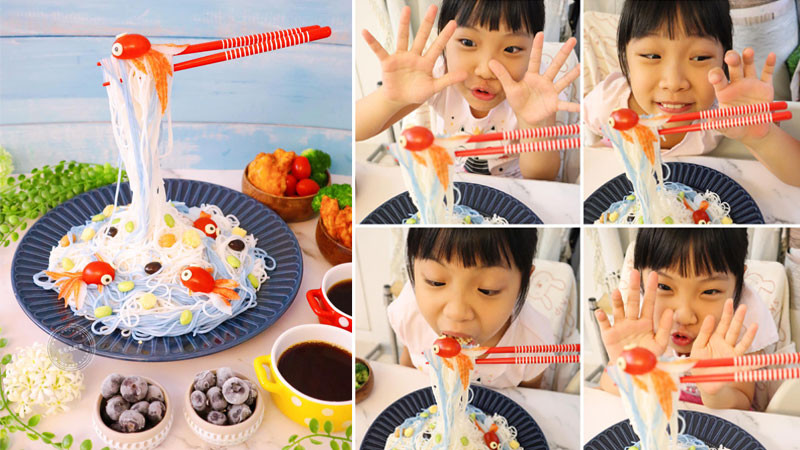 有神奇魔法!創意早餐「金魚飛天米線」 有神奇魔法!創意早餐「金魚飛天米線」