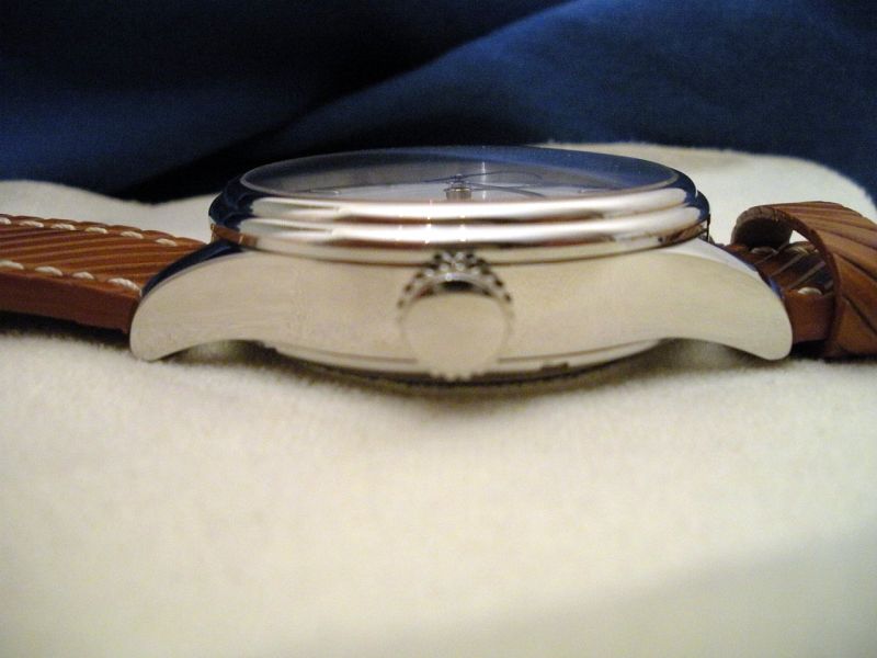 The sapphire crystal is lightly domed off the graduated bezel.