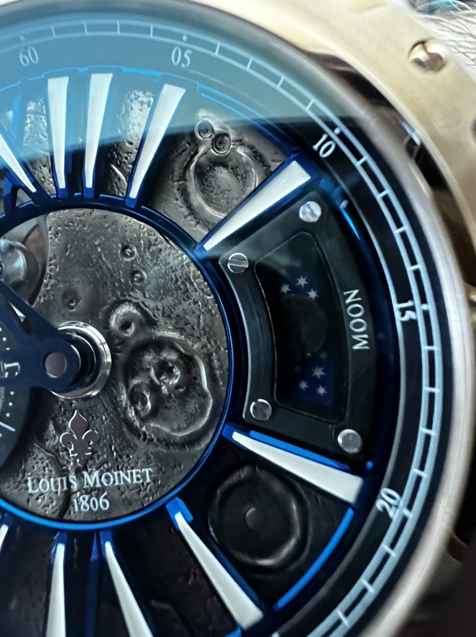 AHCI - I love the moon. Always have. My dream is to go there. Alas, not in  my lifetime. So I try to get close. The Louis MOINET Moon watch