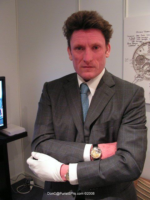 Stephen Forsey wearing 2 prototype watches