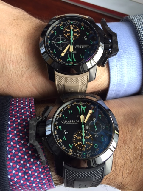 wrist shot with my friend having the same piece