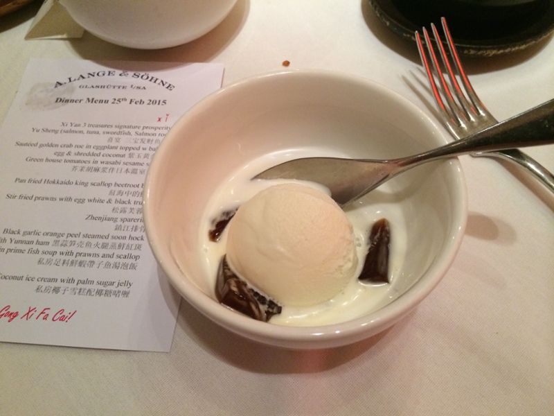 Coconut ice cream as dessert. I love this ice cream and wished they gave us two scoops instead!