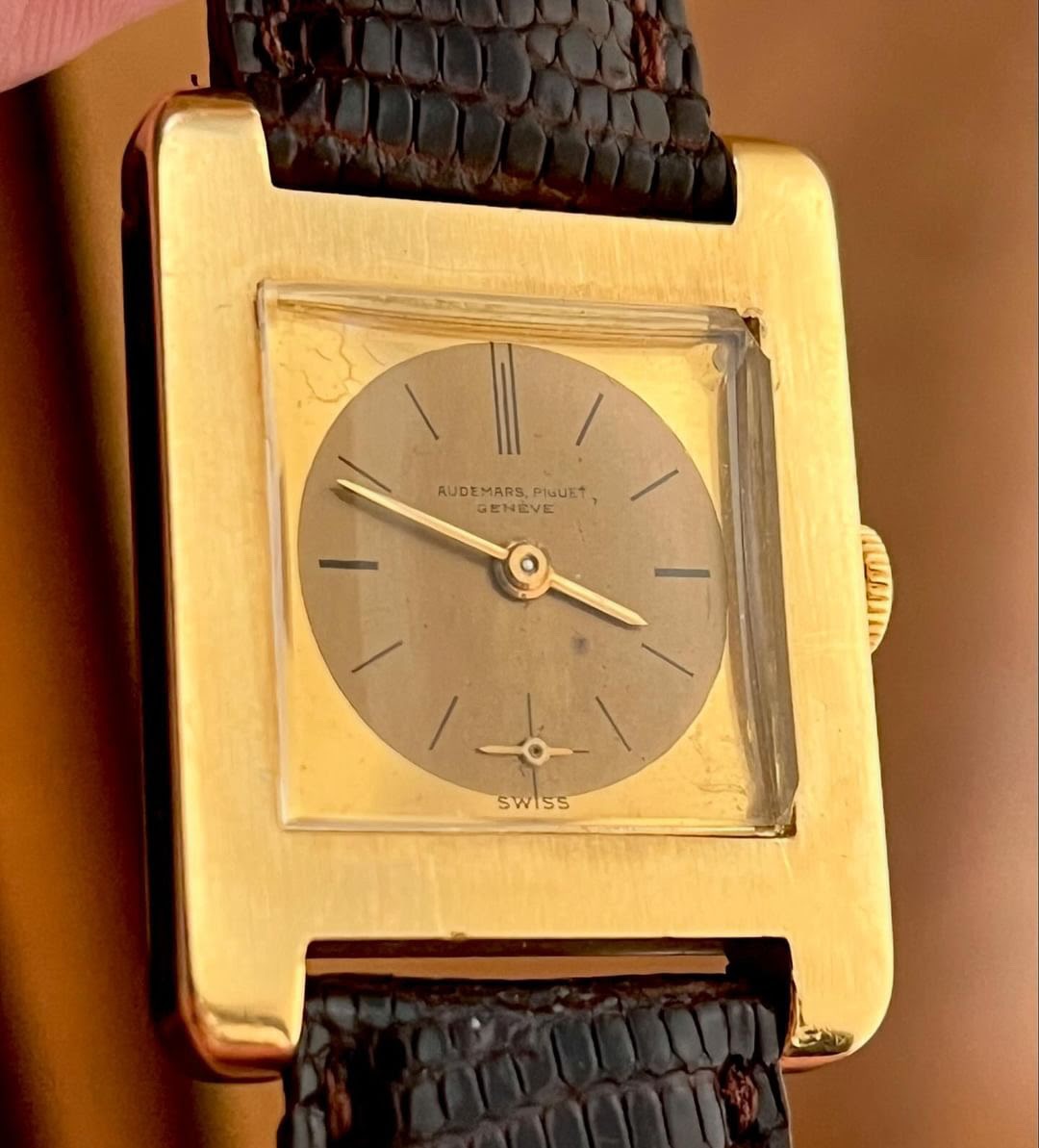 1950s Audemars Piguet Tank with doré dial, unrestored, LeCoultre ...