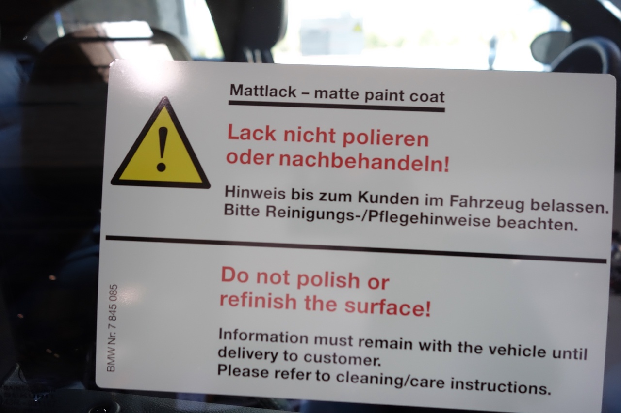 A warning label for matte paints. 