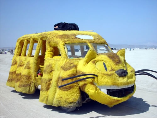 This Cat-Bus is another sculpture on wheels at the 