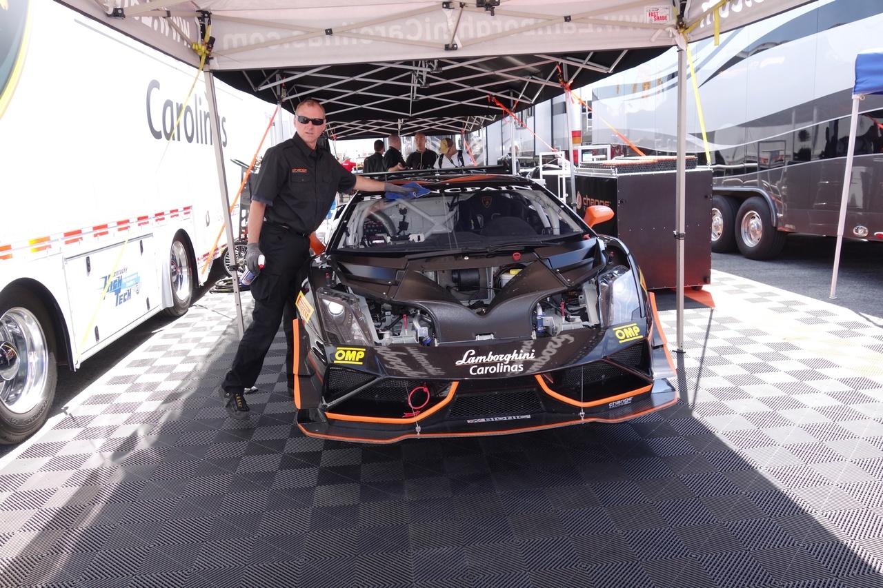 Notice the Blancpain livery on the top of the windscreen.