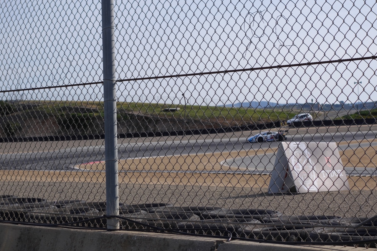 This is turn 1. It's a double apex turn. The first apex is just before the car.