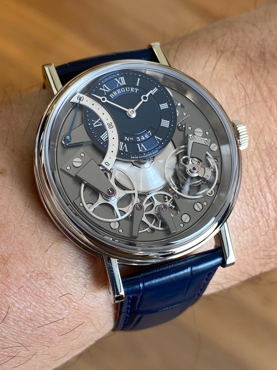 Breguet - A picture of the new Breguet Tradition with blue dial