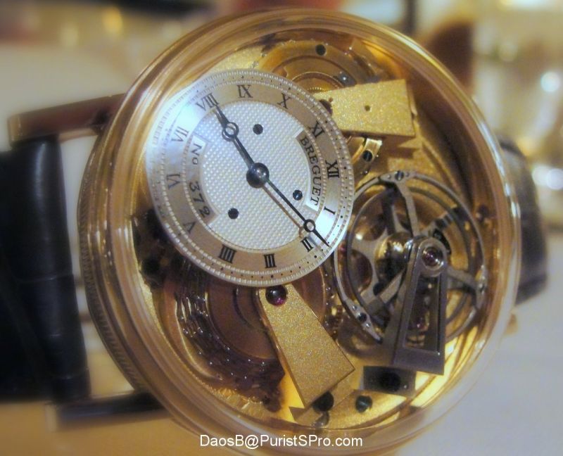 A poor photo of the Tradition Tourbillon I caught recently. The fusee-chain transmission is very cool in person.