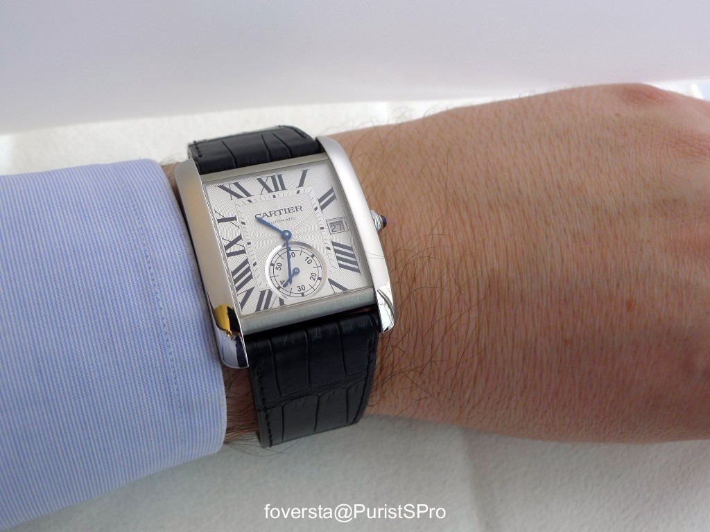 cartier tank mc on wrist